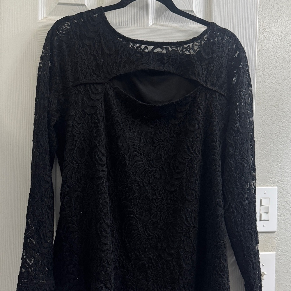 Torrid Black Sheer Lace Top